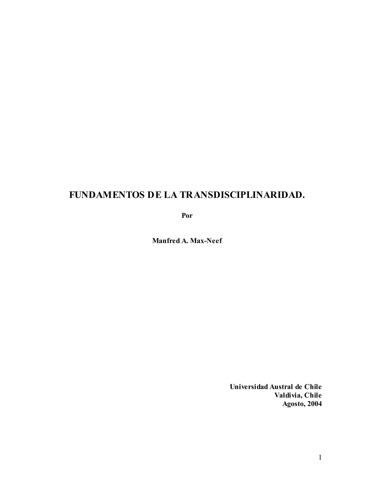 Fundamentos Transdisciplinaridad